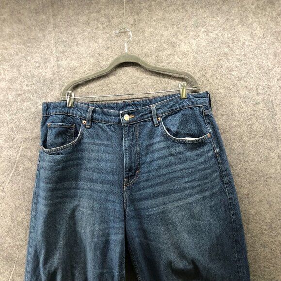 H&M Super Baggy Low Waist Jeans Womens 16 Blue Loose Fit Medium Wash Wide Leg - Picture 7 of 11